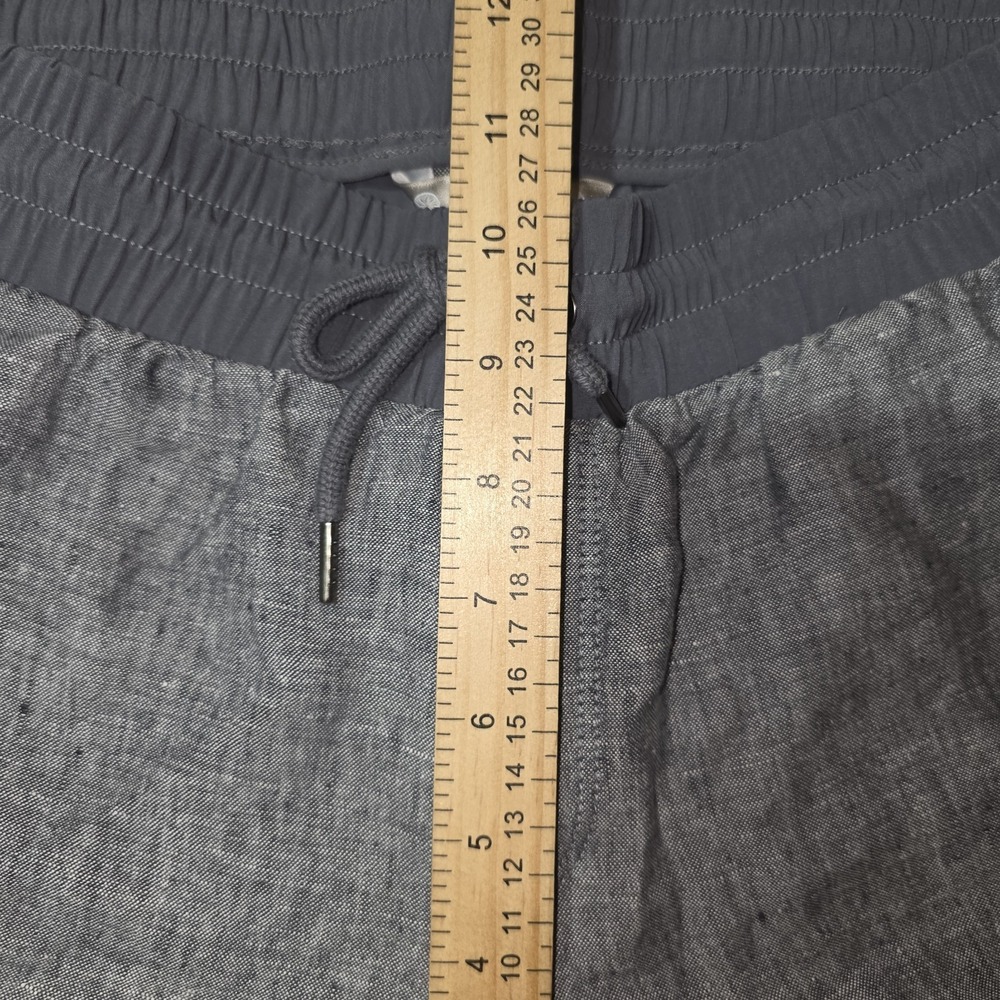 Athleta Bali Ankle Pants Womens Size 10 Linen Gray Pockets Rolled Cuff Ankle - Picture 11 of 12